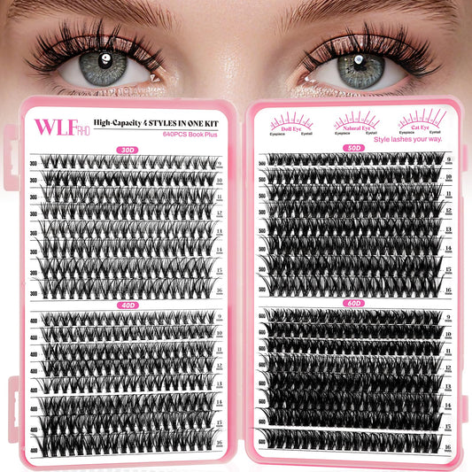 WLFRHD WLF Lash Clusters book-set display for easy organization and variety