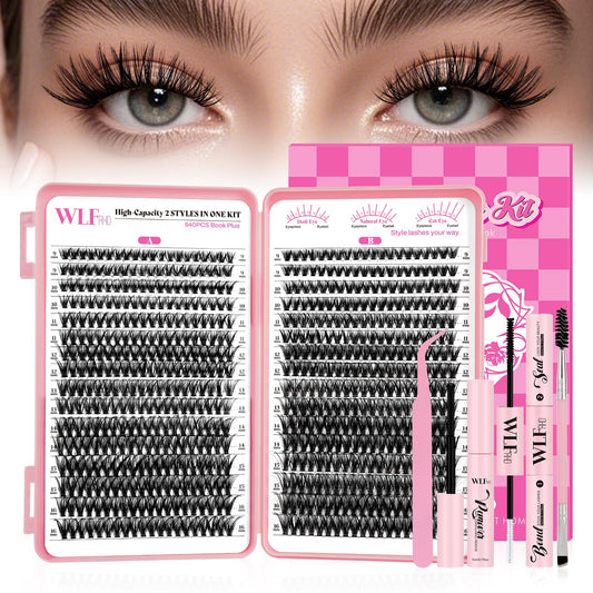 WLFRHD WLF lash clusters kit case keeps everything organized for at-home use.