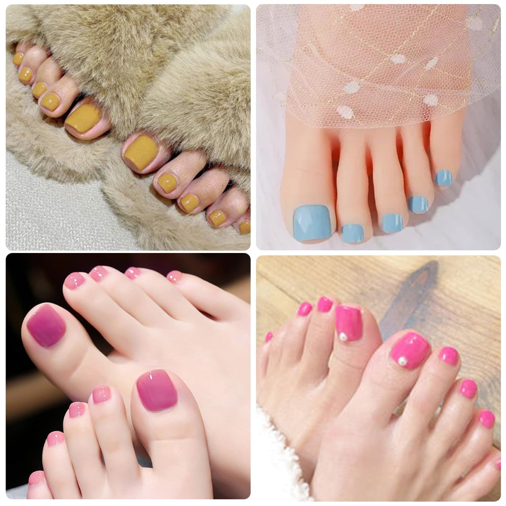 WOKOTO soft‑pink toe nail strips for delicate nails.