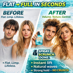 Close-up of Wonder Family texturizing sea salt spray for natural hold.