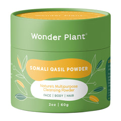 Wonder Plant Qasil powder face mask for a clean, radiant complexion.