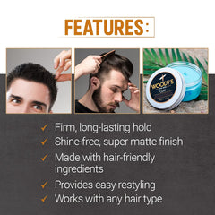 Woody's easy-apply formula glides through hair for quick styling
