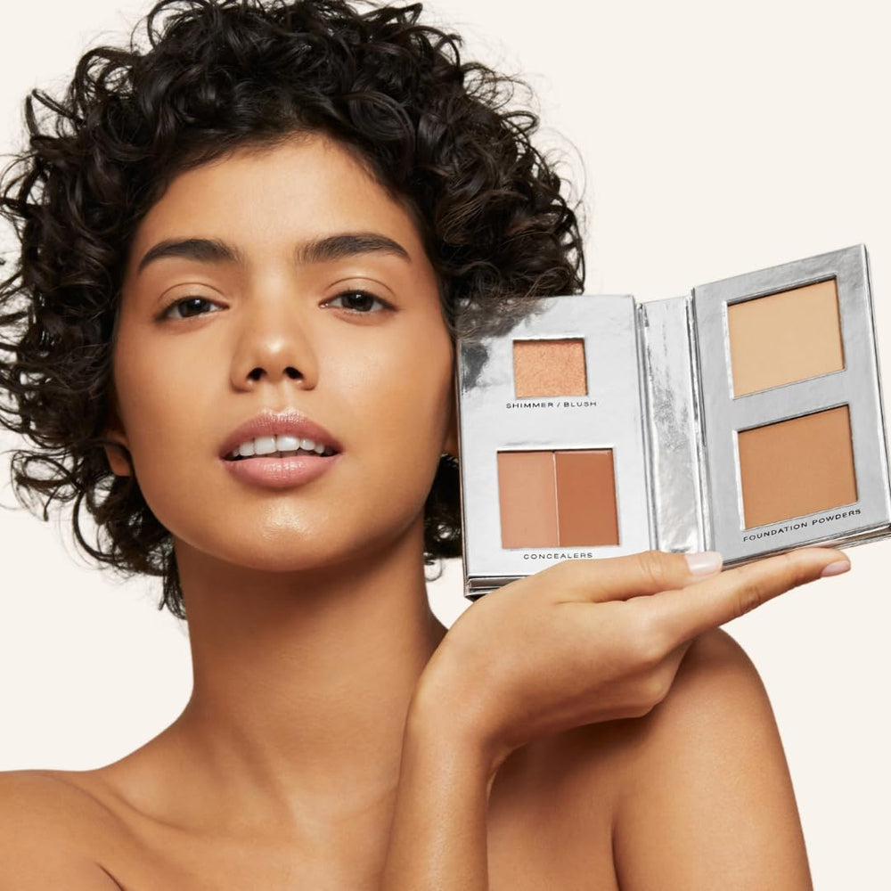 Woosh Fold Out Complexion application steps close-up for buildable coverage