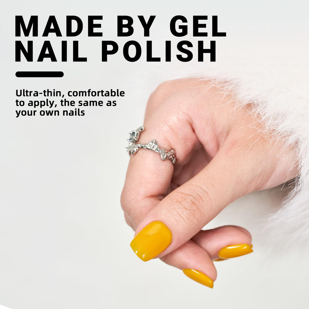 Wooyas yellow jelly gloss close-up with high shine.