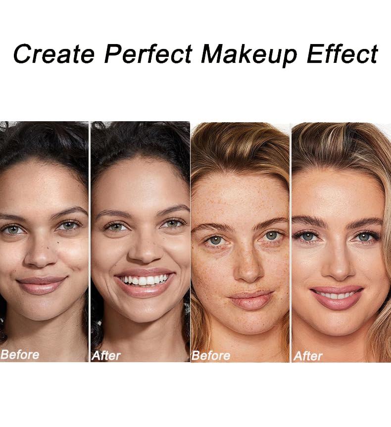 WOPPOE CC Cream application tools illustrate easy blending with brush or sponge.