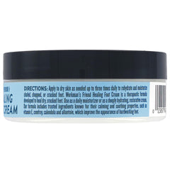 A user applies WORKMAN'S FRIEND foot cream at night for daily care.