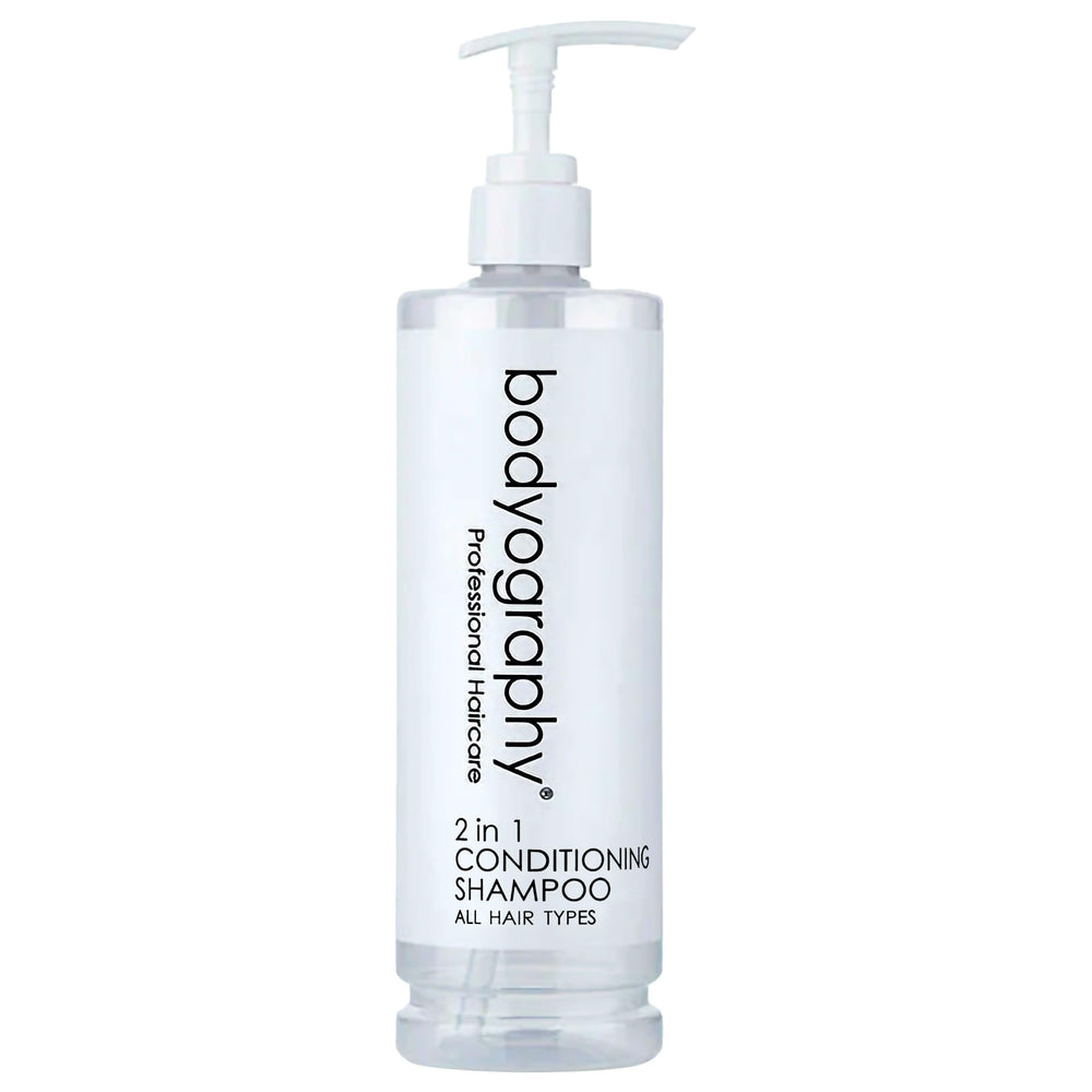 World Amenities Bodyography Blanc 2-in-1 shampoo bottle for luxurious cleansing and conditioning