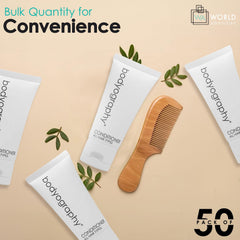 World Amenities Bodyography Blanc eco packaging highlighting recyclable tubes
