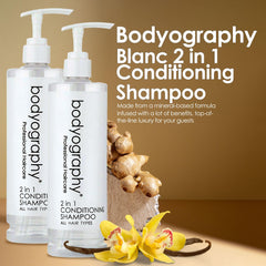 World Amenities Blanc bottle demonstrates a smooth, frizz-free look