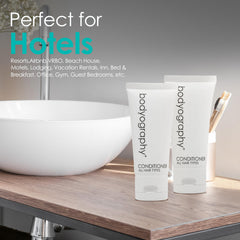 World Amenities Bodyography Blanc mini tube cap close-up, travel-friendly packaging