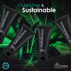 World Amenities Bodyography Lotion cruelty-free label indicating ethical beauty