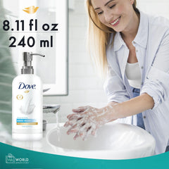 World Amenities Dove Hand Wash packaging design emphasizes sustainability.