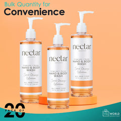World Amenities Nectar Collection pump-dispense-action for easy one-hand use during showers.