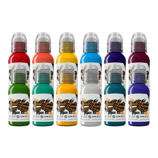 World Famous Tattoo Ink 12 Primary Color Kit3 front view for professional color artistry