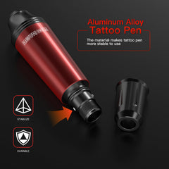 Wormhole tattoo foot pedal for hands-free control during sessions.