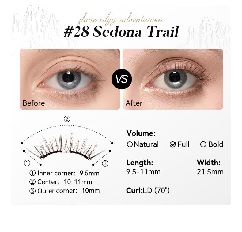 WOSADO Sedona Trail lashes weigh 0.034 grams for feather light wear