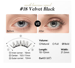 WOSADO waterproof Magnetic Lashes Velvet Black resist sweat and rain
