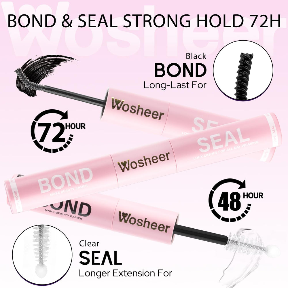 WOSHEER Lash Glue Brush-Application demonstrating high-density spiral brush