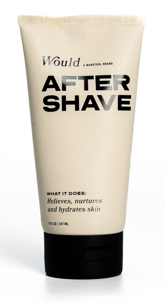 Would men's aftershave balm bottle front shows fragrance free hydration for irritated skin