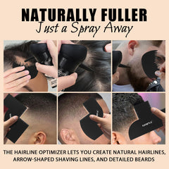 WOZUTUNT hairline enhancer spray creates defined edges with natural density.
