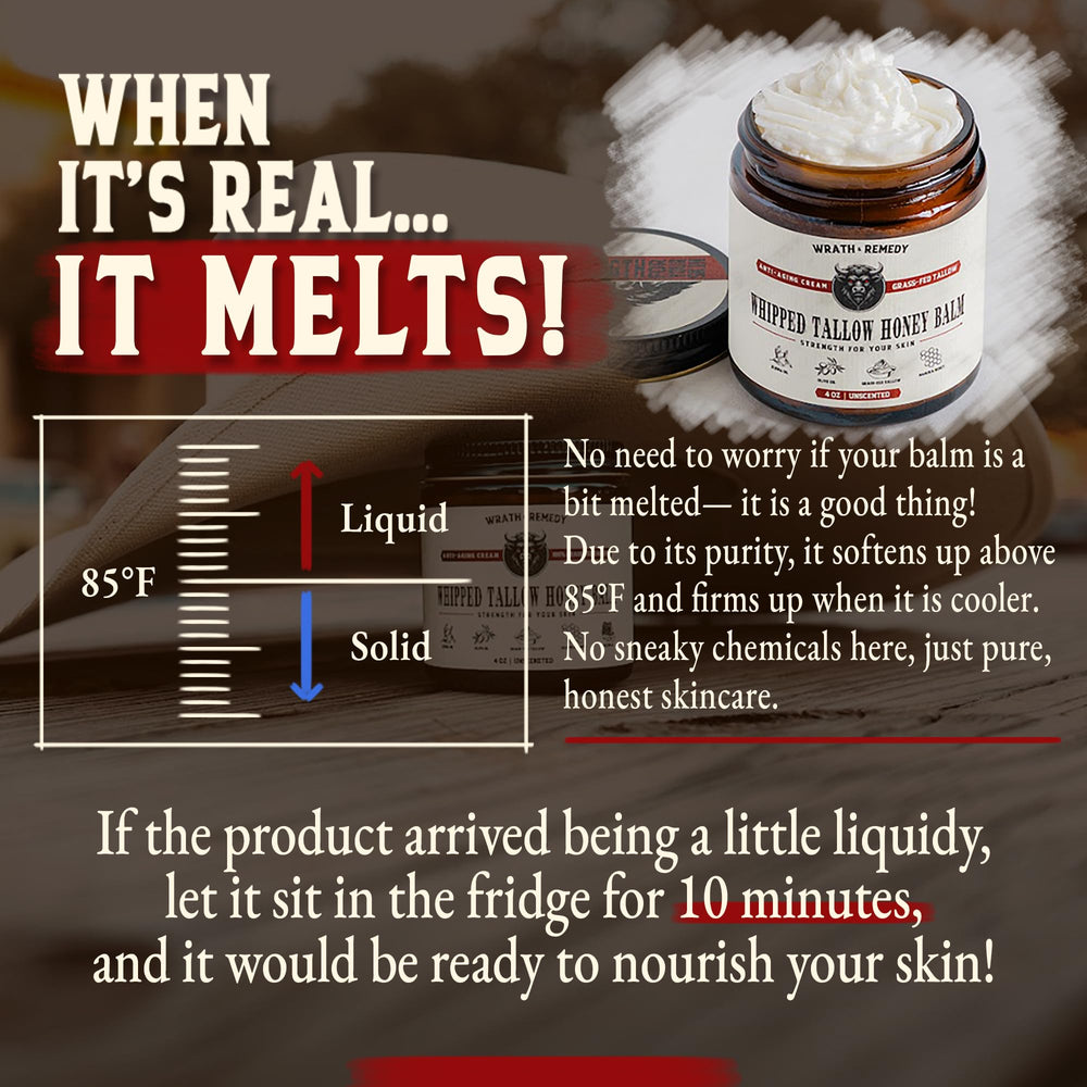 Wrath & Remedy Organic Beef Tallow ingredients labeled for purity