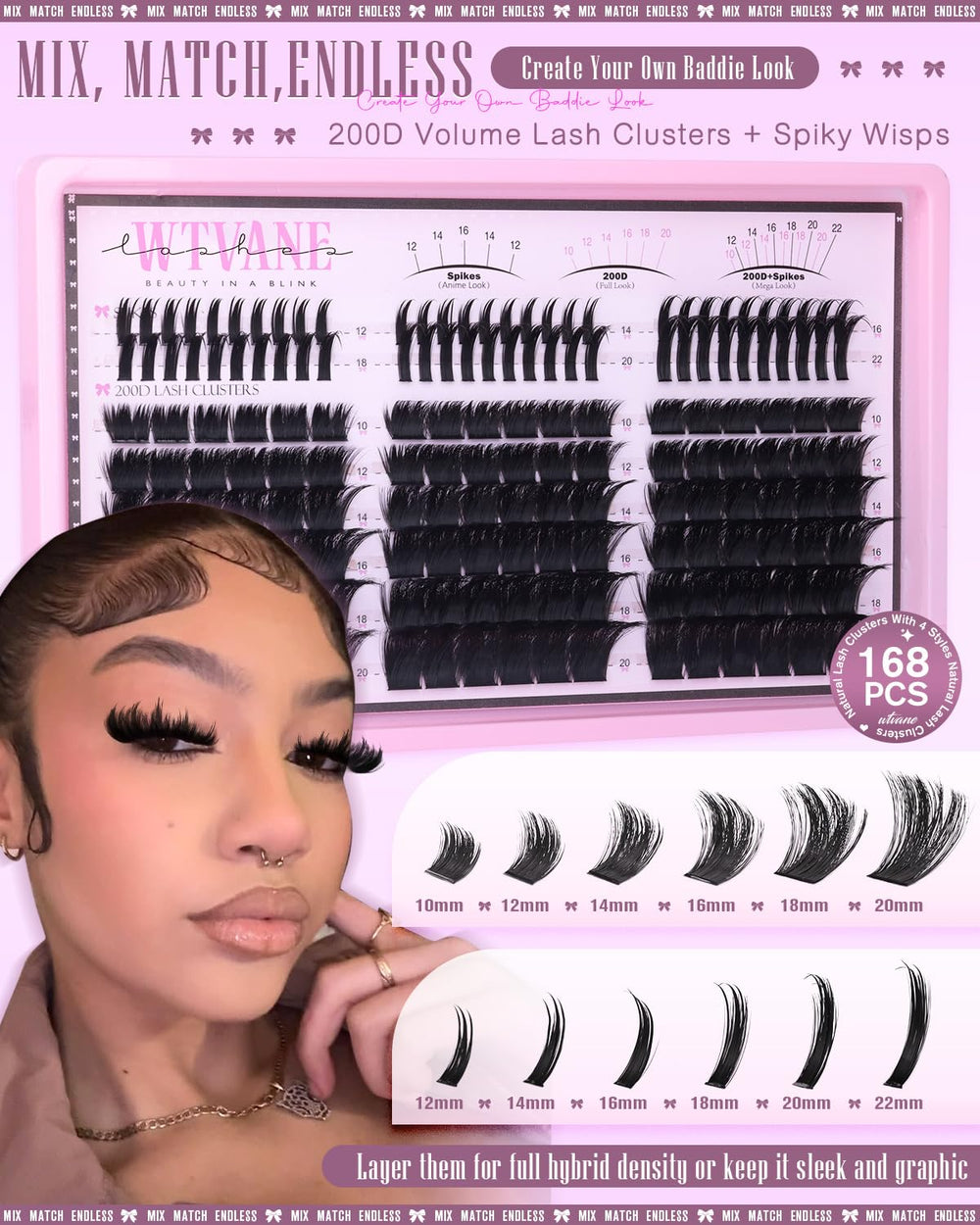 wtvane 200d volume lash extensions deliver dramatic fullness with feather-light wear.