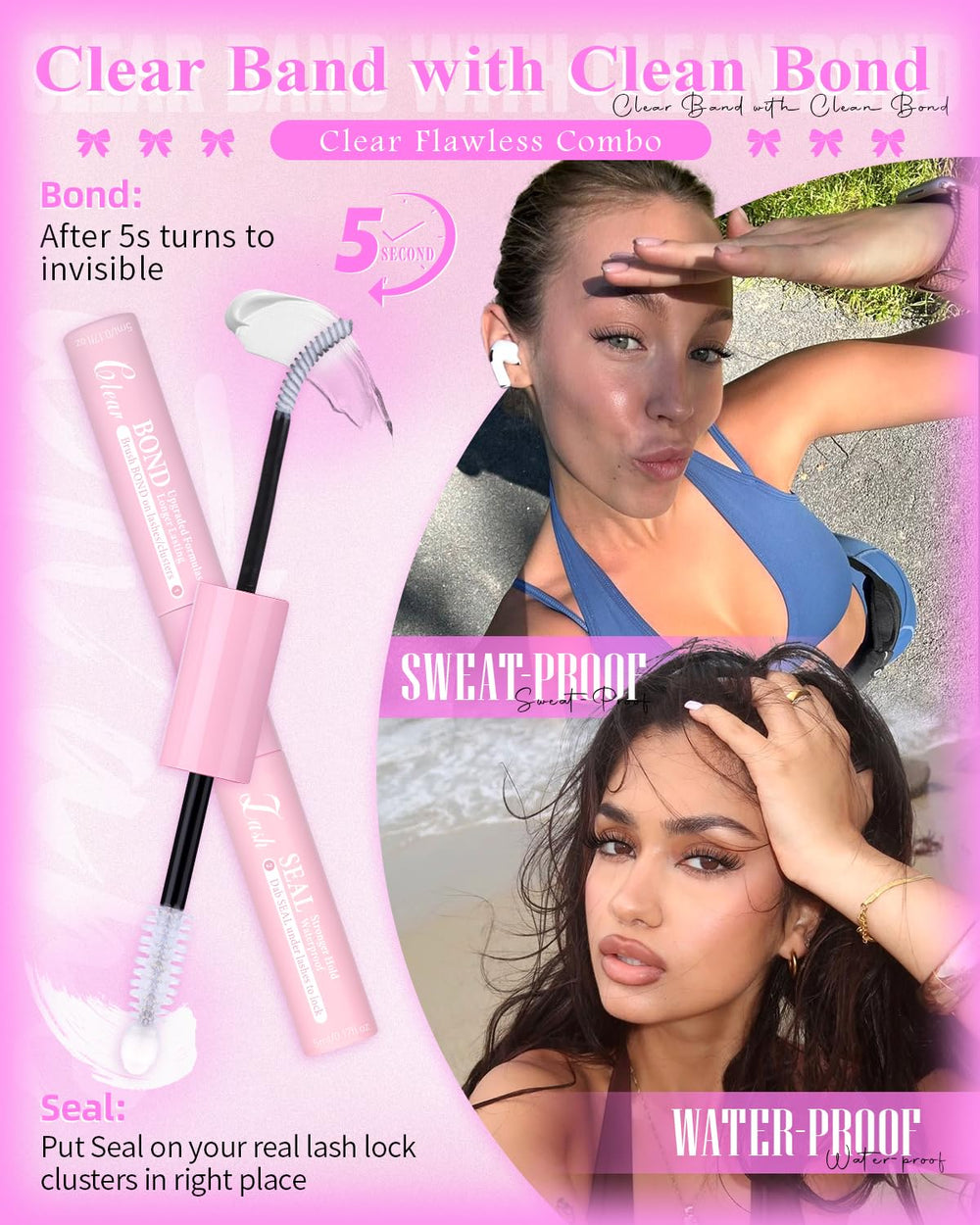 Wtvane lash cluster tweezers aid precise at-home application