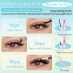 Wtvane lash clusters easy DIY application kit for artful lashes.
