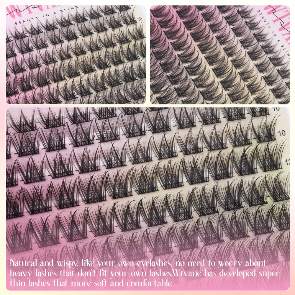 Wtvane Lash Clusters Kit 8–16 mm length range shown
