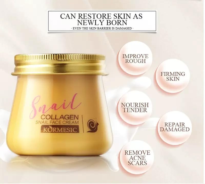 WUIAOCIT snail collagen cream box highlights snail filtrate and collagen benefits.