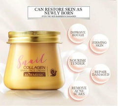 WUIAOCIT snail collagen cream box highlights snail filtrate and collagen benefits.