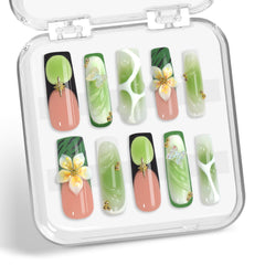 XGV nails with 3D floral accents for salon-like results at home