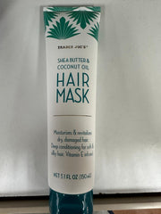 xHoob Trader Joe's Shea Butter & Coconut Oil Hair Mask bottle with rich conditioning cream.