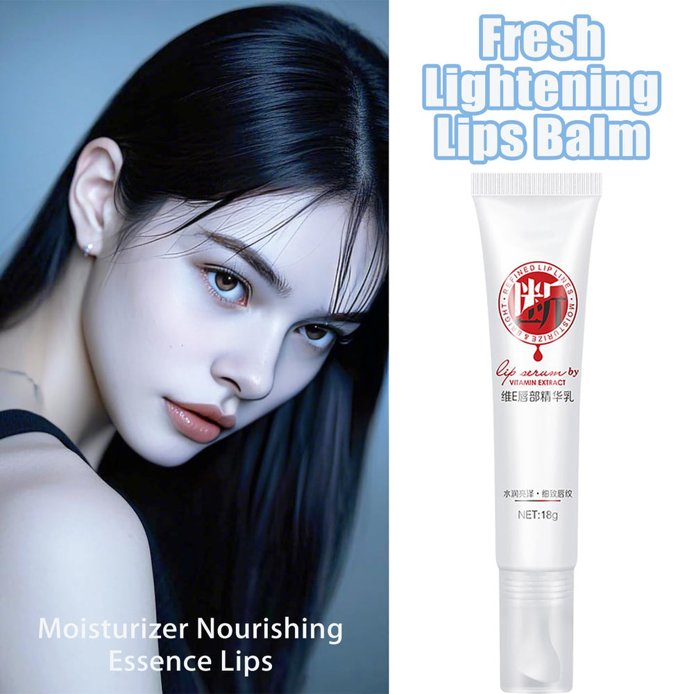 XIRUJNFD Lip Serum applied on lips delivering soothing moisture.
