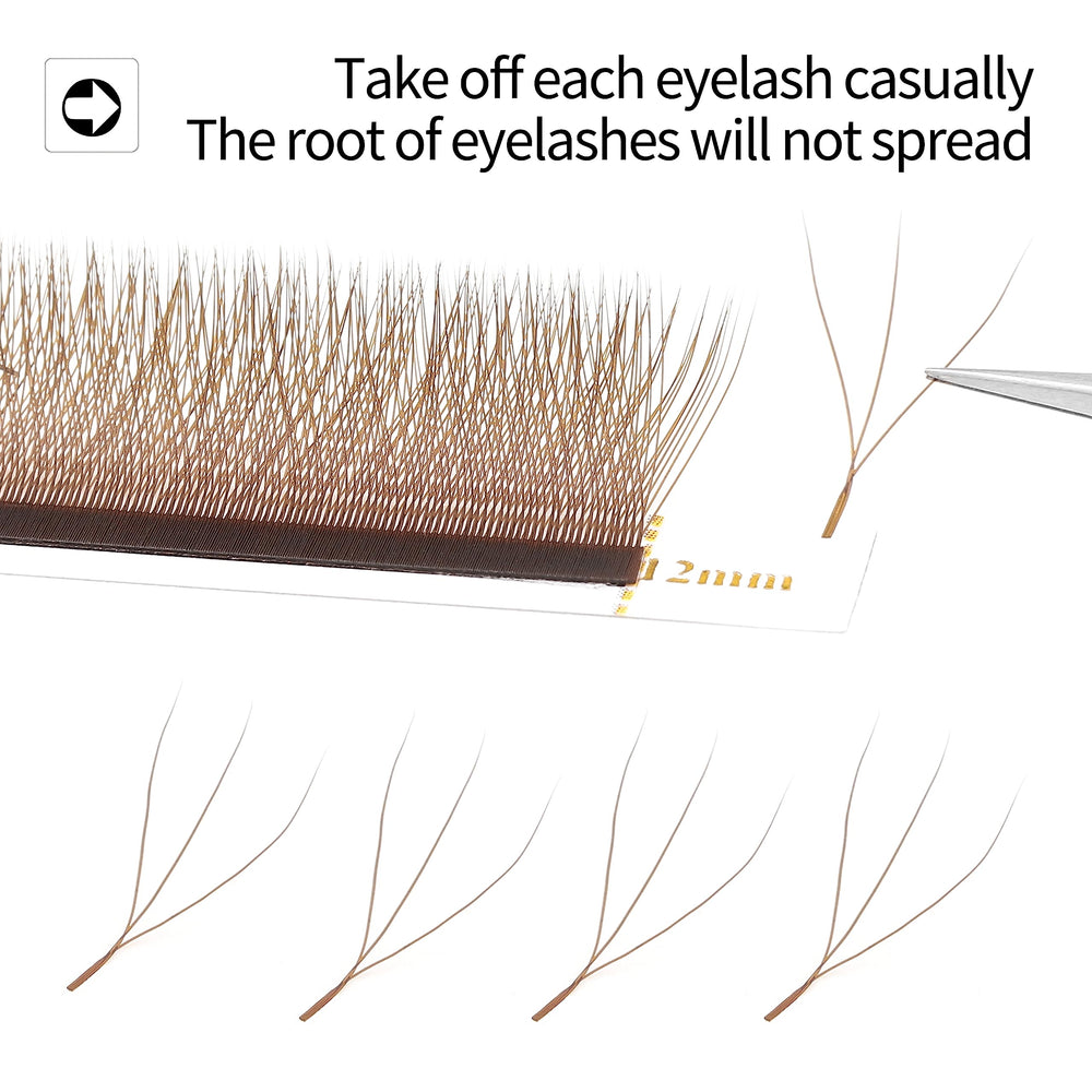 XIUSUZAKI premade 3D fans in brown give fast application for busy salons