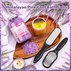 XIWEIOO Himalayan foot salt rose bottle for gentle exfoliation and uplifting aroma.