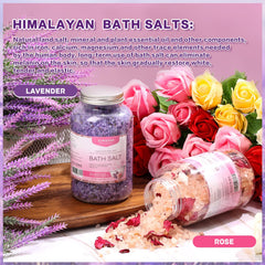 XIWEIOO Himalayan salts deliver a luxurious soak with petals and aromatics