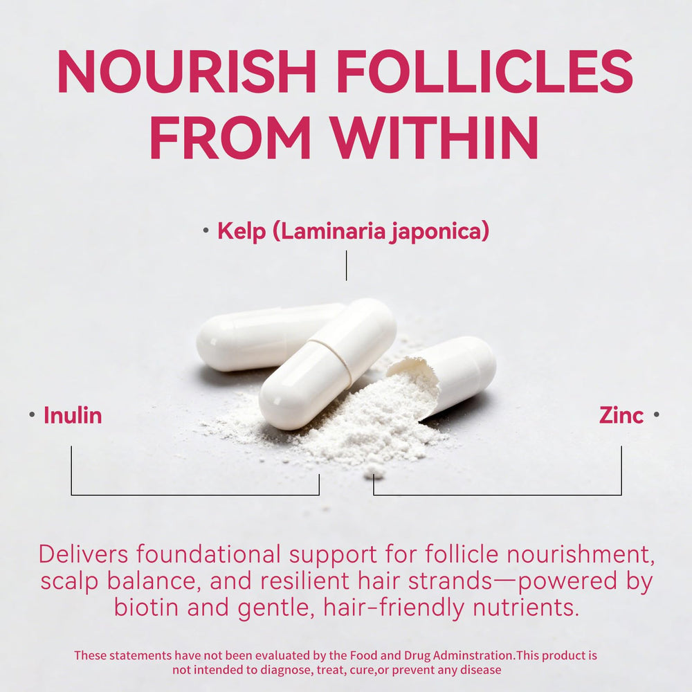 XKQ Biotin vitamins capsules delivering essential nutrients for healthier-looking hair.