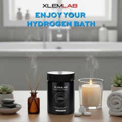 XLEMLAB skin hydration after a hydrogen bath for a refreshed feel.