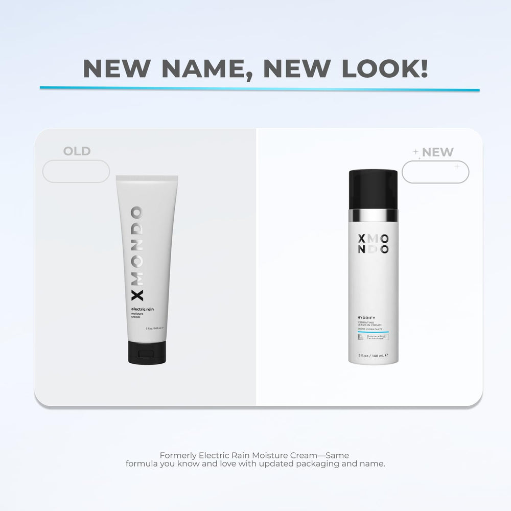 XMONDO Hair Hydrify cream texture closeup highlighting rich moisture without weighing hair down.