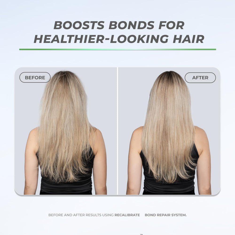 Close-up of hair ends with XMONDO Recalibrate conditioner after use.