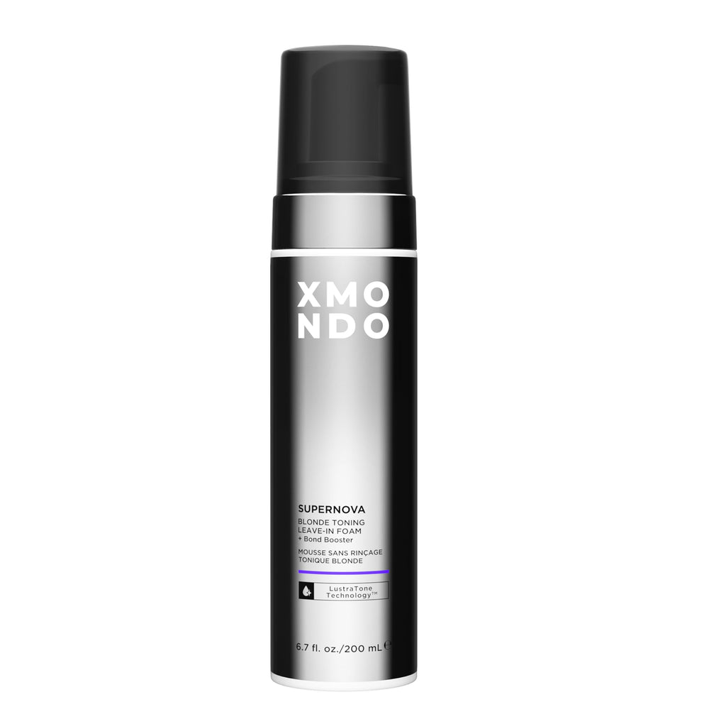 XMONDO Hair Supernova Blonde Toner Foam bottle neutralizing brassy tones on blonde hair