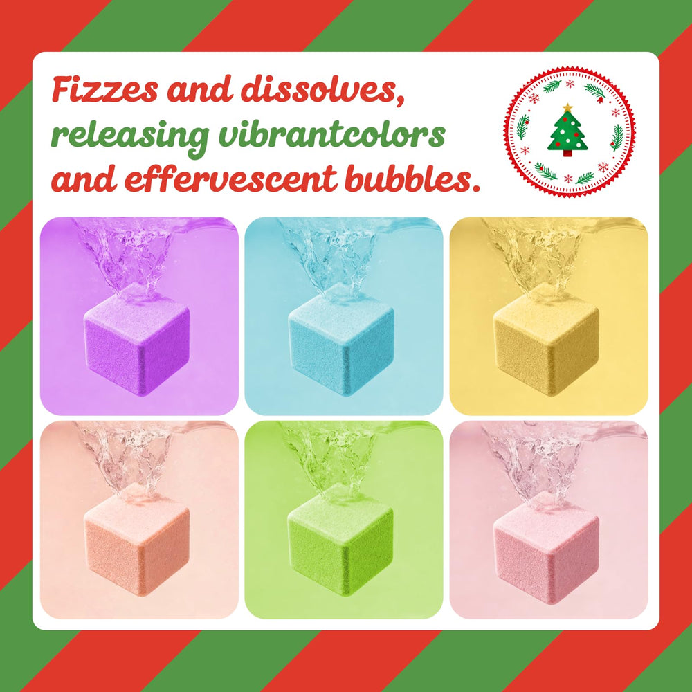 XmtJXn bath bombs six color cubes reveal the colorful inner packaging.