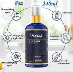 Xotics Blue Water skin refresh closeup shows dewy, healthy look