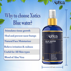 Xotics Blue Water after-shave use helps calm and moisturize skin