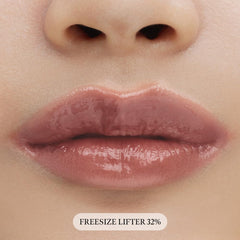 Application shot highlights the anti-aging stain lifter enhancing lip clarity and color.