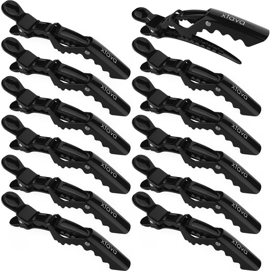 Xtava styling hair clips in a 12-piece set for tidy sections during blow-drying