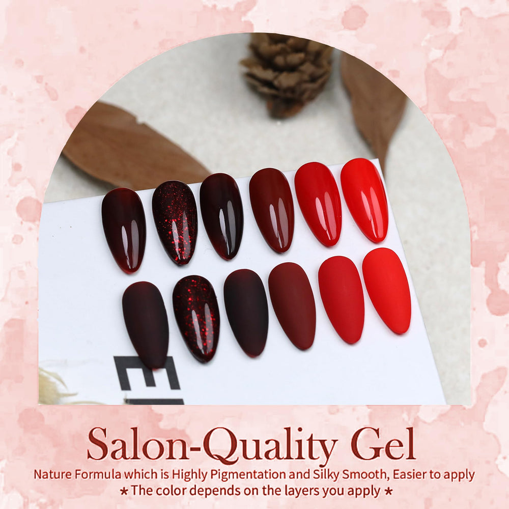 XunmotorYao red gel polish bottle ideal for bold nails.