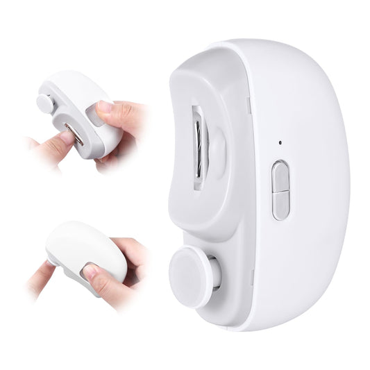 Xyulaan 3-in-1 electric nail clipper front view showing compact ergonomic design.