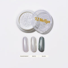 XZMeiLun powder close-up texture revealing fine multi-chrome particles and smooth finish